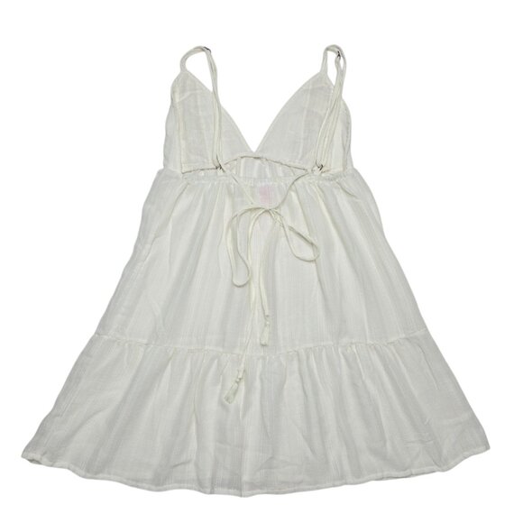 Xhilaration Dress Womens Medium Cream Sheer Babydoll Mini Y2K Boho Cottagecore - Picture 9 of 12